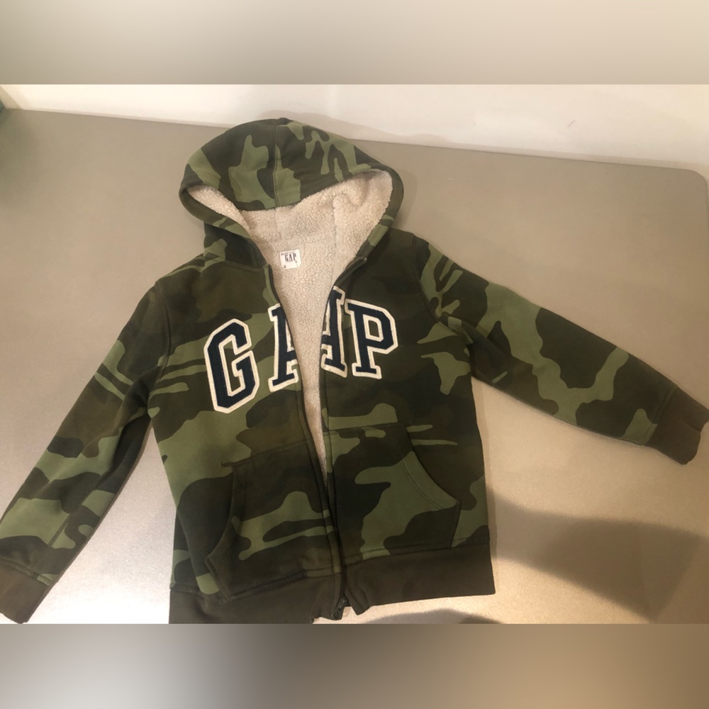 Boys Gap Sherpa Lined Hoodie Camo